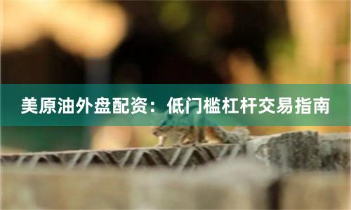 美原油外盘配资：低门槛杠杆交易指南